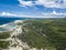 Aerial of a massive tectonic uplift in Loon, Bohol, Philippines. Uplifted limestone and coral