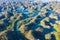 Aerial of Maze of Limestone Islands in Raja Ampat