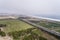 Aerial media over Lima Peru, Pan American highway. One of the most important highway in America crossing south to north.