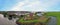 Aerial from medieval castle `Muiderslot` in the countryside from the Netherlands