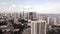 Aerial Miami Edgewater district highrise towers on Biscayne Bay 4k