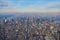 Aerial of midtown Manhattan looking north towards central park