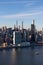 Aerial Midtown Manhattan New York City Skyline along the East River