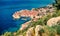 Aerial morning view of Dubrovnik city. Splendid summer scene of Croatia, Europe. Beautiful world of Mediterranean countries. Trave