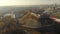 Aerial morning view of Vilnius Cathedral Square and Gediminas` Tower