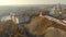Aerial morning view of Vilnius Cathedral Square and Gediminas` Tower