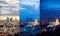 Aerial Moscow city collage