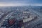 Aerial Moscow city panorama