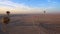 Aerial motion video riding hot air balloon over Luxor Egypt valley of the king Unesco heritage site sunrise