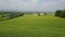 Aerial motion view a large corn field