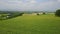 Aerial motion view a large corn field