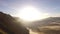 Aerial of Mount Bromo volcano during sunrise