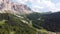 Aerial Mountain Landscape in Gardena Pass, Italy