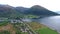 Aerial mountains Glen Coe Loch Linnhe Ballchulish Bridge West Highlands Scotland