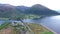 Aerial mountains Glen Coe Loch Linnhe Ballchulish Bridge West Highlands Scotland