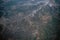 Aerial mountains map view. Airplane view middle east landscape