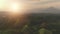Aerial mountains sunset view: Philippines, Bohol Island, Chocolate Hills. Asia jungle green hill