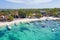 Aerial from Mushroom harbor on Nusa Lembongan Bali Indonesia