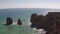 Aerial from natural rocks at Lagos Portugal