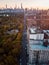 Aerial of New York skyline and Central park