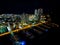 Aerial night drone photo Miami Beach Marina South Pointe