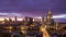 AERIAL: Night Hyper Lapse, Motion Time Lapse of Frankfurt am Main Germany Skyline view and beautiful city lights with