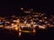 Aerial night shot of Nafpaktos port close
