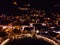 Aerial night shot of Nafpaktos port close