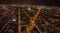 Aerial night view of Barcelona Eixample residential district and famous Basilica Sagrada Familia, Catalonia, Spain