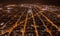 Aerial night view of Barcelona Eixample residential district and famous Basilica Sagrada Familia, Catalonia, Spain