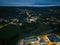 Aerial night view of the Letterkenny, County Donegal, Ireland