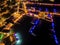 Aerial night view of Limassol Marina