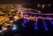 Aerial night view of Limassol Marina