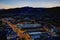 Aerial night view of the main road through Gatlinburg, Tennessee