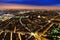 Aerial Night view of Paris