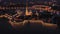 Aerial night view of Peter and Paul Fortress