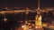 Aerial night view of Peter and Paul Fortress