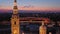 Aerial night view of Peter and Paul Fortress