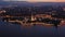 Aerial night view of Peter and Paul Fortress