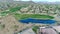 Aerial Northern Arizona Golf Course Green and Water Hazard