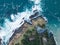 Aerial of Ocean and Mendocino Coastline in California