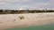 Aerial orbit around a lifeguard tower Miami Beach FL