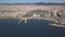 AERIAL: Over Barcelona Beach, Blue Sky, Summer, Sunny