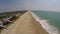 Aerial over beautiful secluded beach