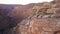 Aerial over dry rocky valley