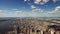 Aerial over manhattan downtown high panorama by bright day