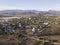 Aerial over small town village, in South Africa, Mcgregor