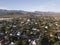 Aerial over small town village, in South Africa, Mcgregor