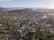 Aerial over small town village, in South Africa, Mcgregor