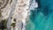 Aerial overhead view of mediterranean sea